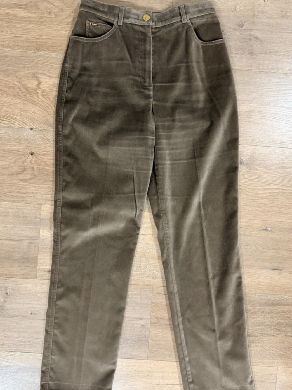 St. John Sport by Marie Gray Women's Taupe Velour Pants 4